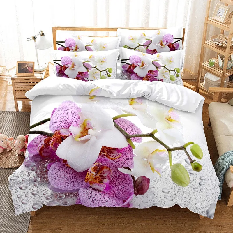 3D Printing Ideas - Bloemen beddengoedset Dekbedovertrekset 3D-beddengoed Digitaal printen