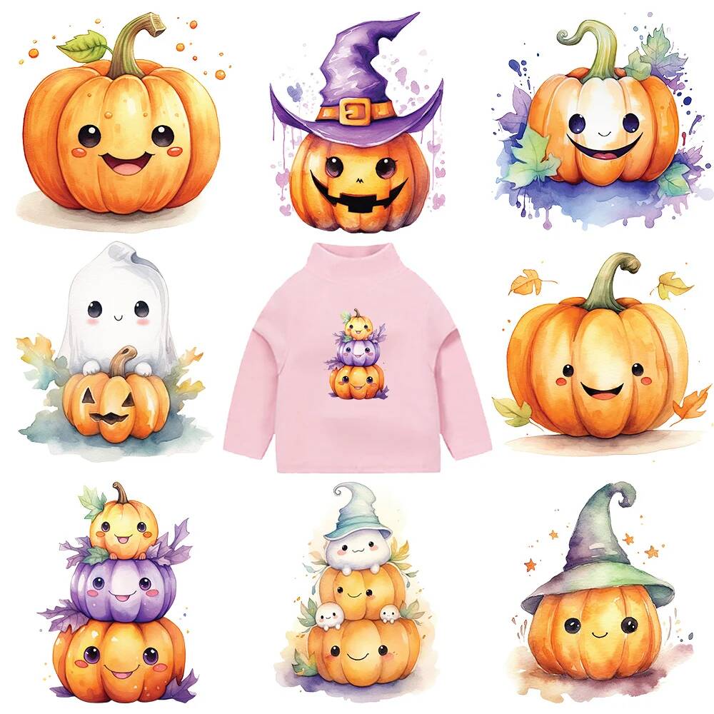 3D Printing Vinyl - Kinderkleding Sticker Cartoon Halloween Kawaii Pompoen