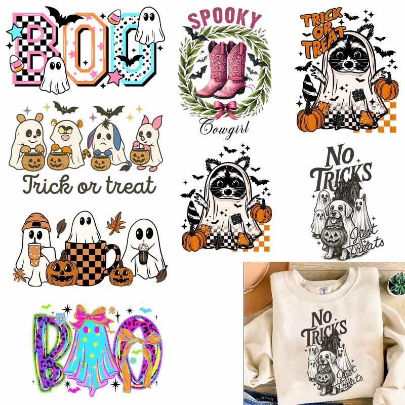 3D Printing Vinyl - Nieuwe Halloween Dieren Opstrijkbare Warmteoverdracht Stickers