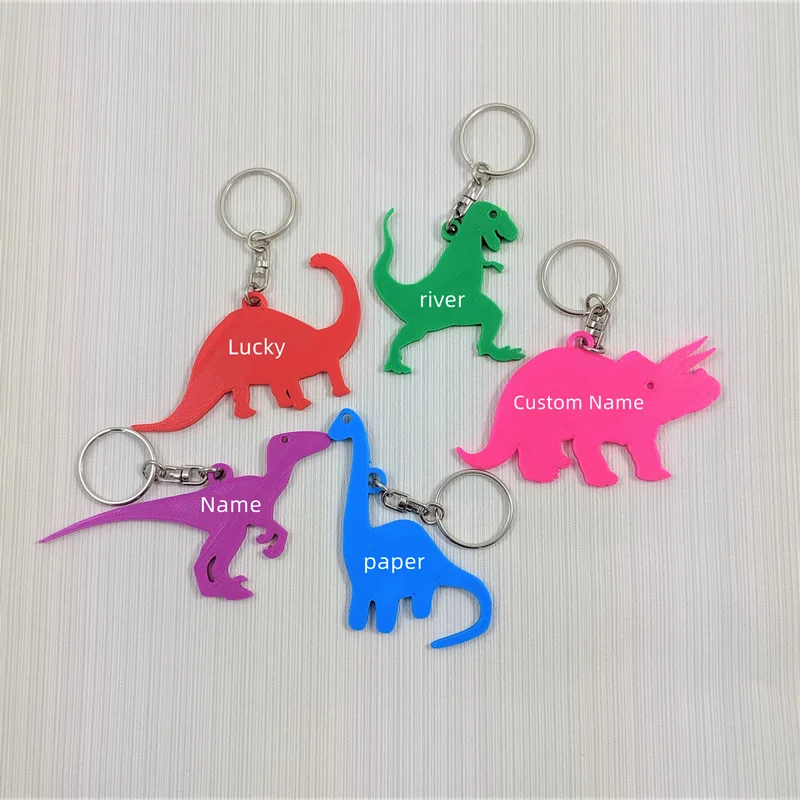 3D Printing Ideas - Aangepaste naam sleutelhangers 3D-geprint dinosaurusontwerp Gepersonaliseerde