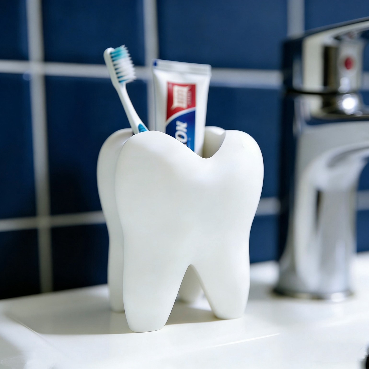 3D Printing Tooth - 3D-geprinte tandvormige organisator houder voor tandenborstel