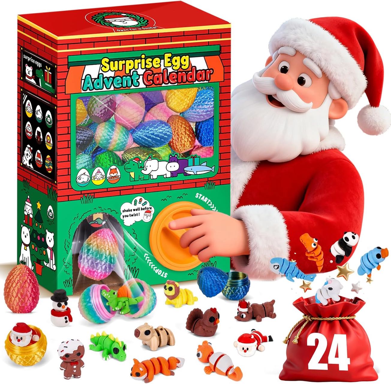 3D Printing Toys - 24 stuks 3D geprinte verrassingsei blind